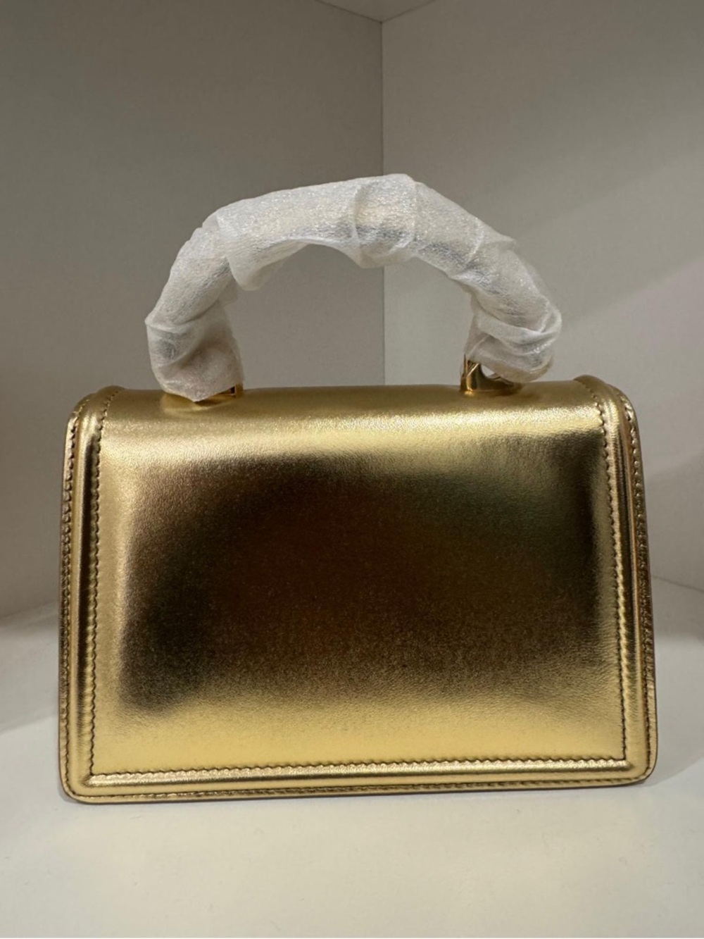 Dolce & Gabbana Metallic Gold Heart Crest Top Handle Satchel - Picture 2 of 7